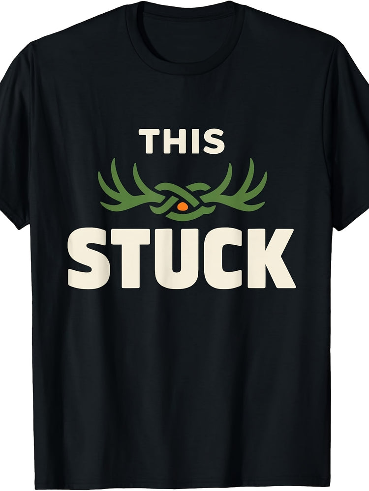 Men'S And Women'S T-Shirt, Funny This Stuck Antler Graphic Tee, Halloween Party Autumn Season