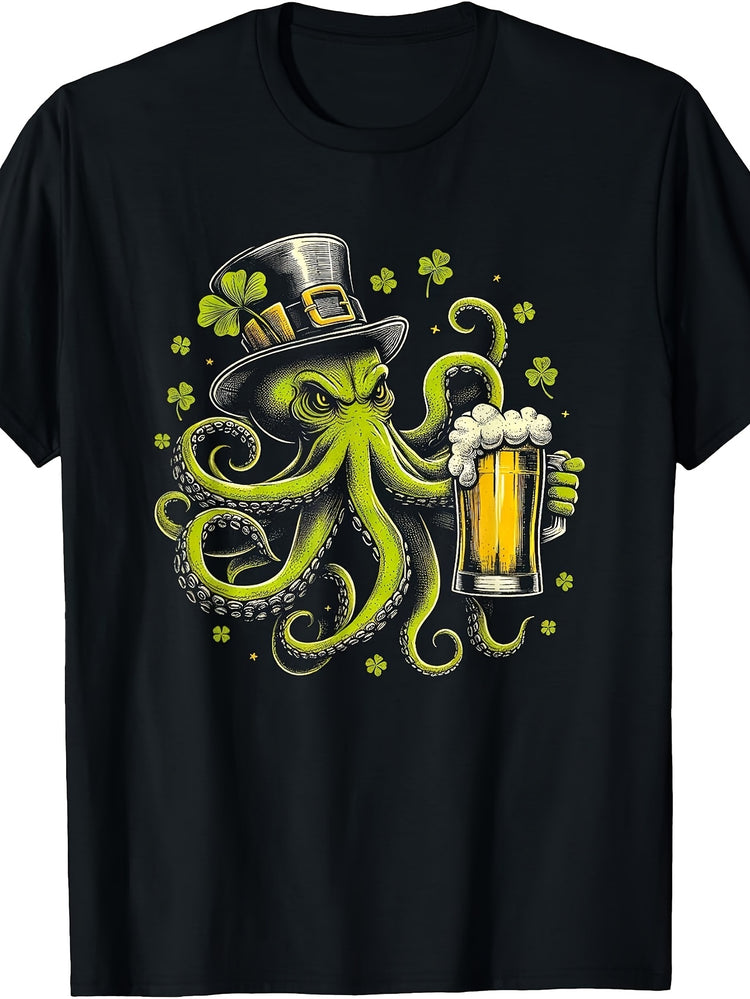 Irish Octopus with Beer St. Patrick'S Day Ireland T-Shirt