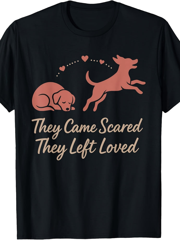 Men' Retro Animal Rescue T-Shirt - Humane Society Volunteer & Shelter Worker Apparel, Suitable for Animal Welfare Advocates, Machine Washable Casual Round Neck Tee for Year-Round Wear