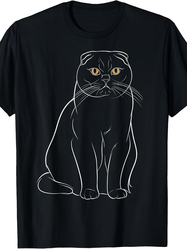 Scottish Fold Cat Owner Kawaii Design T-Shirt