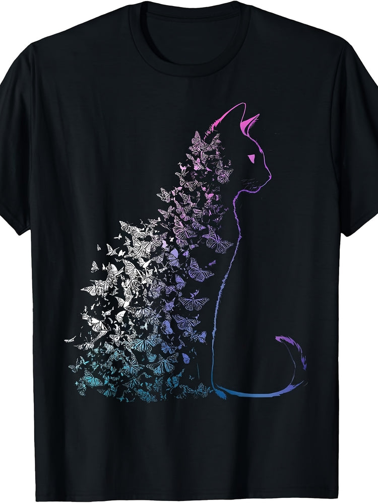 Butterfly Design Siamese Cat Owner T-Shirt