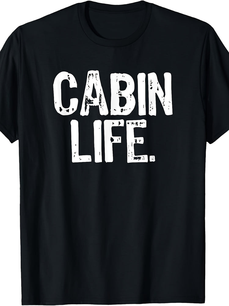 Men'S And Women'S T-Shirt, Vintage Distressed Typography, Cabin Life Quote, Outdoor Camping Hiking Summer Vacation